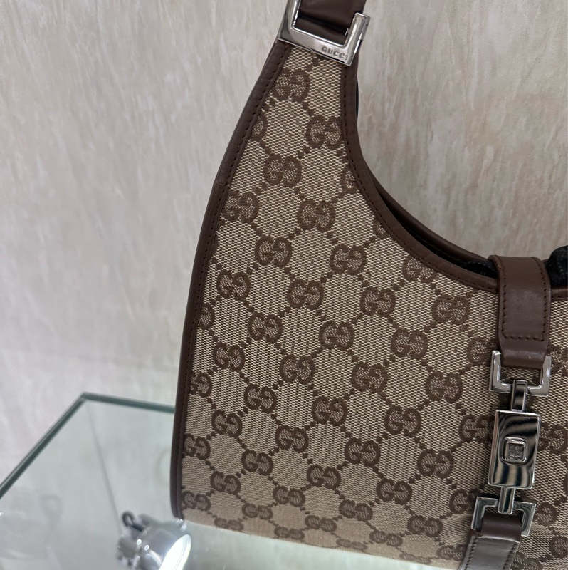【Gucci】老花棕色手提肩背包-1