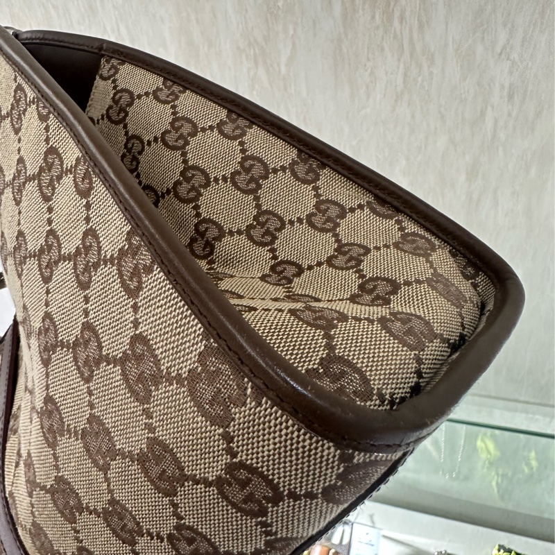 【Gucci】老花棕色手提肩背包-9