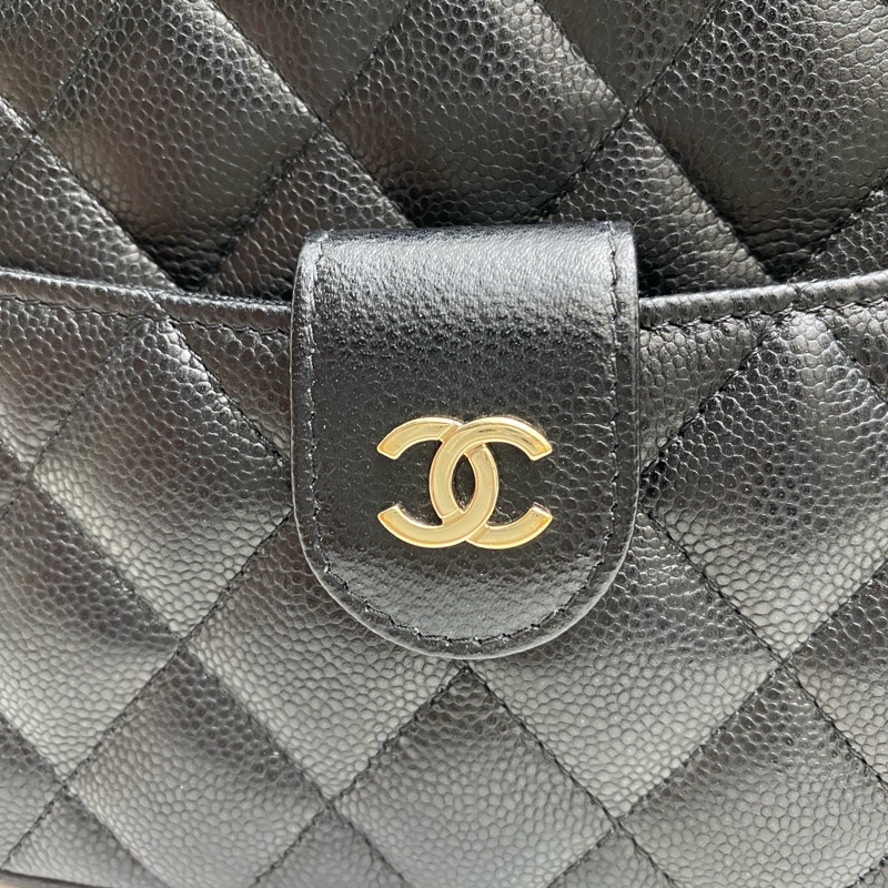 Chanel 荔枝牛黑金鏈帶晚宴包相機包手機包-5