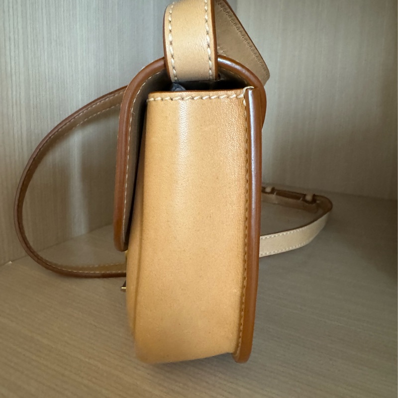 YSL Kaia mini leather shoulder bag 迷你馬鞍包 焦糖色-3