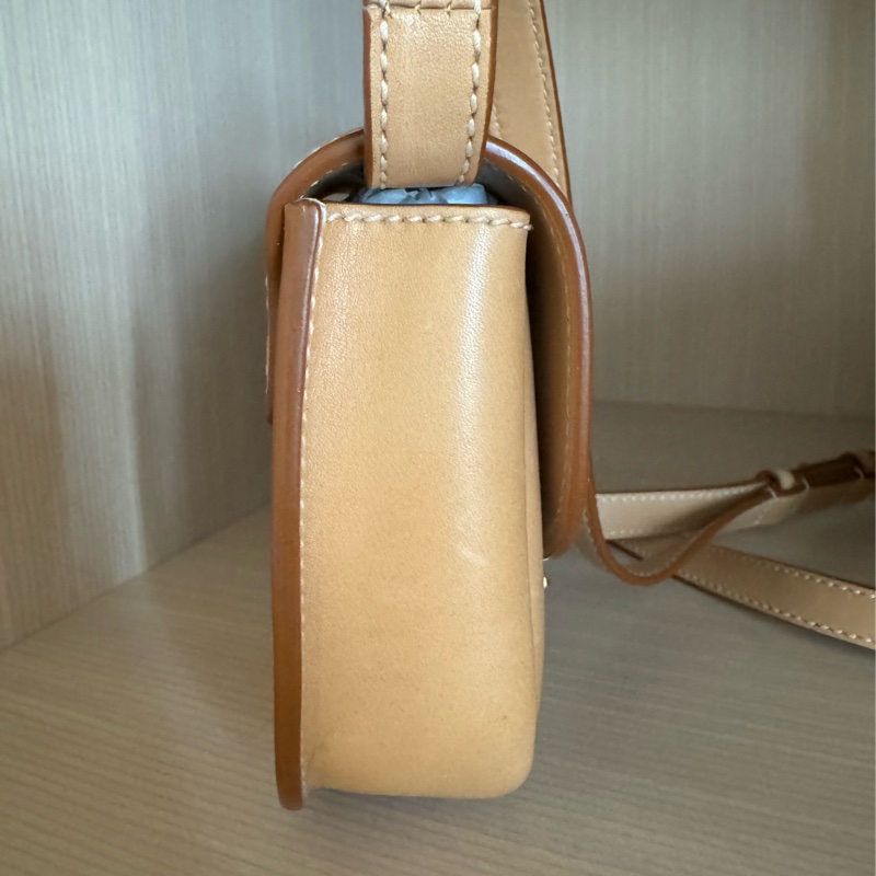 YSL Kaia mini leather shoulder bag 迷你馬鞍包 焦糖色-4