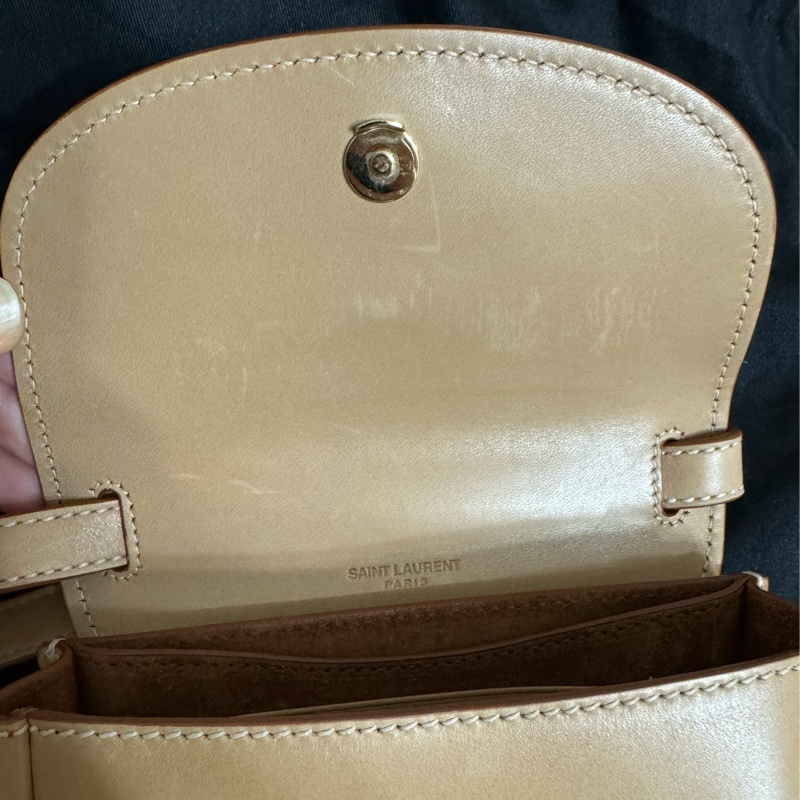 YSL Kaia mini leather shoulder bag 迷你馬鞍包 焦糖色-8