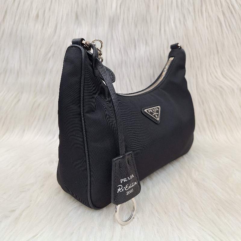 PRADA  黑色尼龍布銀鍊三合一 零錢/肩背/斜背包-4