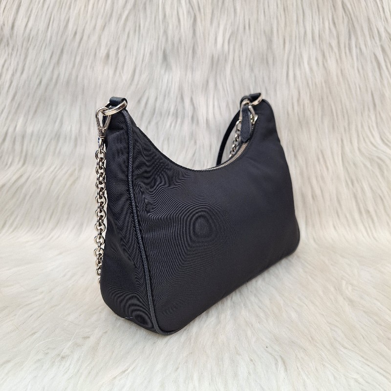 PRADA  黑色尼龍布銀鍊三合一 零錢/肩背/斜背包-7