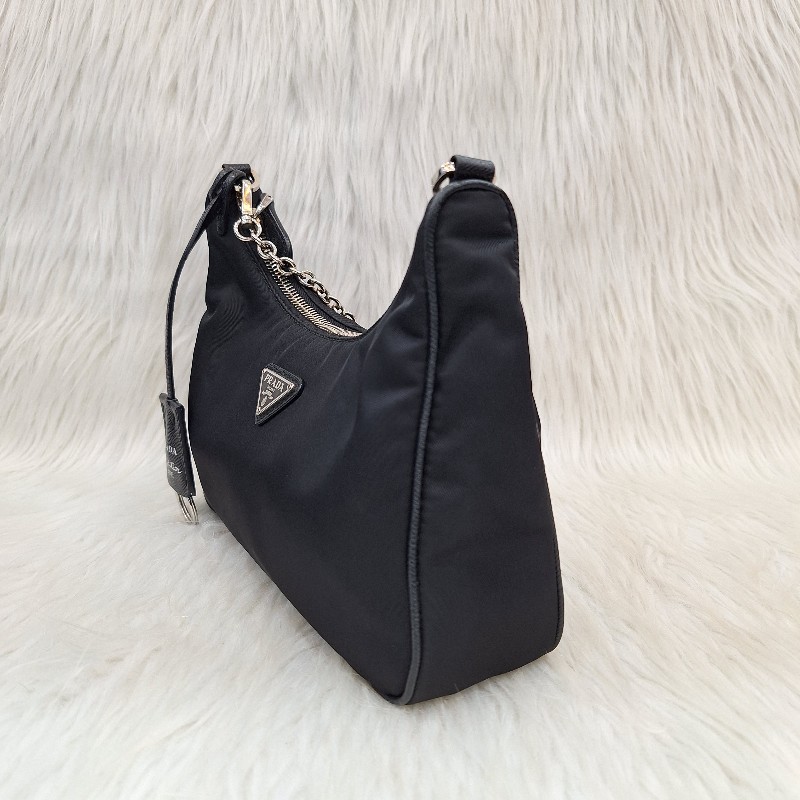 PRADA  黑色尼龍布銀鍊三合一 零錢/肩背/斜背包-8