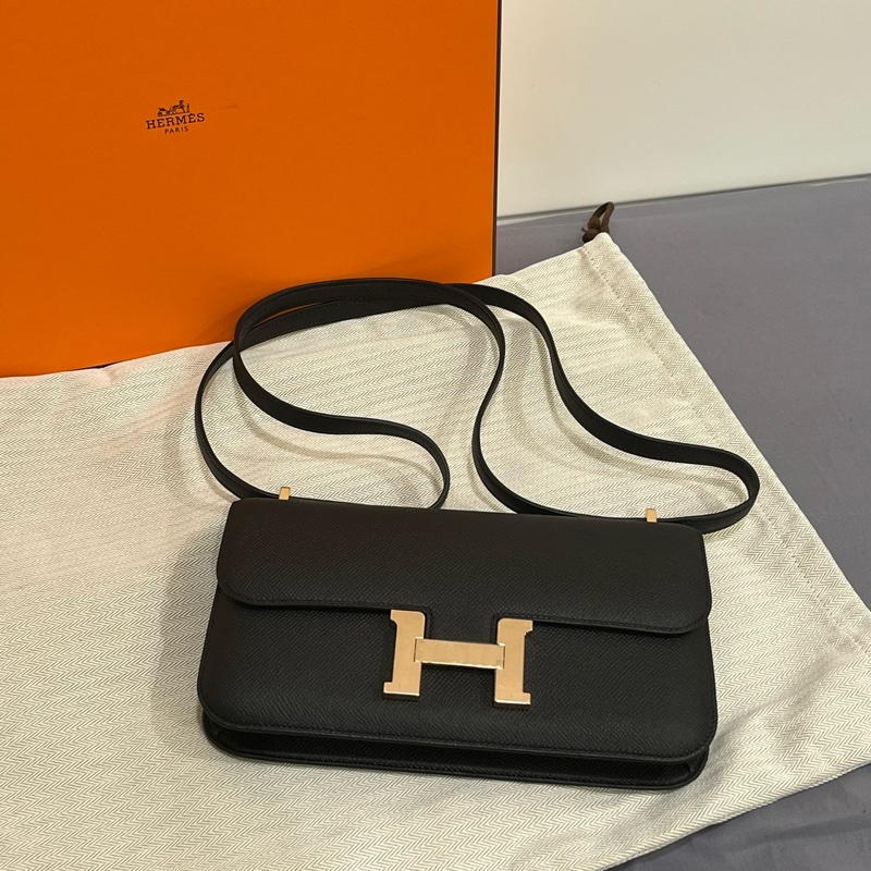 Hermes Constance elan 黑玫瑰金扣-0