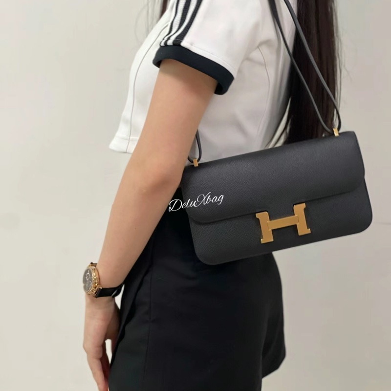 Hermes Constance elan 黑玫瑰金扣-1