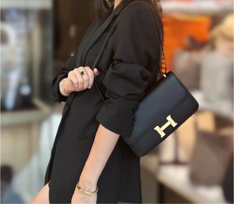 Hermes Constance elan 黑玫瑰金扣-2