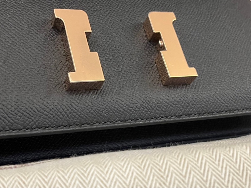 Hermes Constance elan 黑玫瑰金扣-5