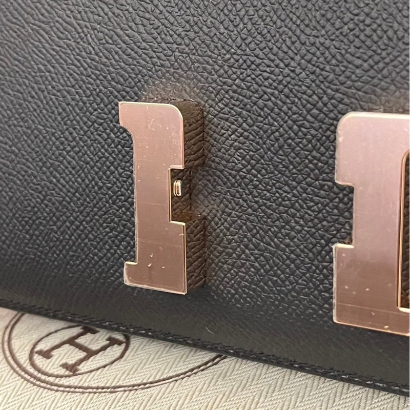 Hermes Constance elan 黑玫瑰金扣-6