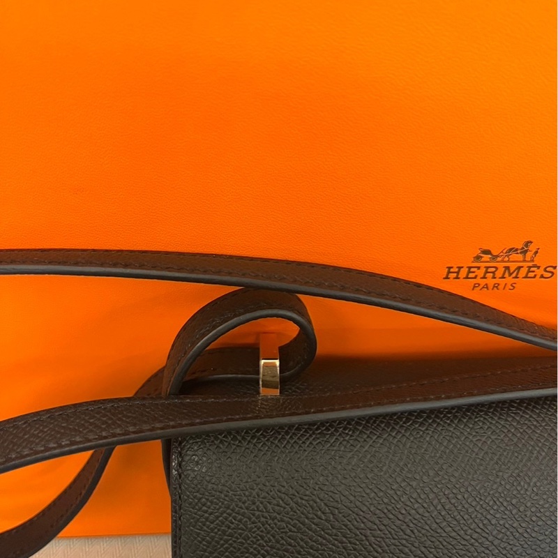Hermes Constance elan 黑玫瑰金扣-12