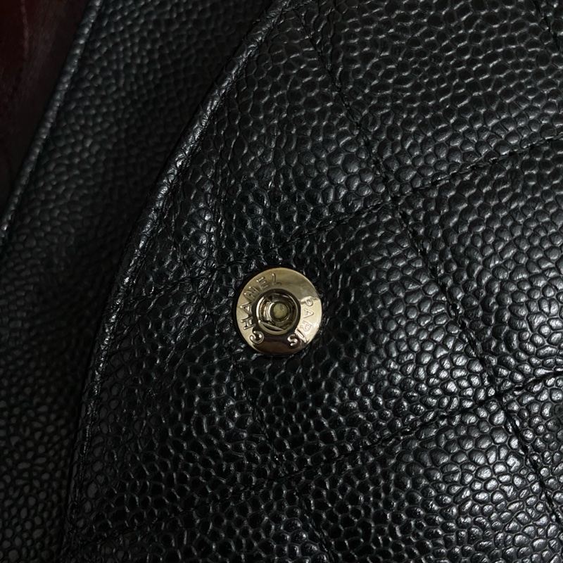 Chanel cf jumbo 黑銀 30cm 雙蓋荔枝牛-6