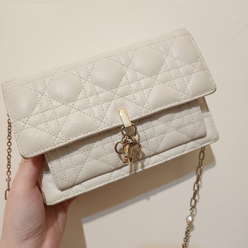 Dior Miss Dior Woc 白色珍珠鏈包-0