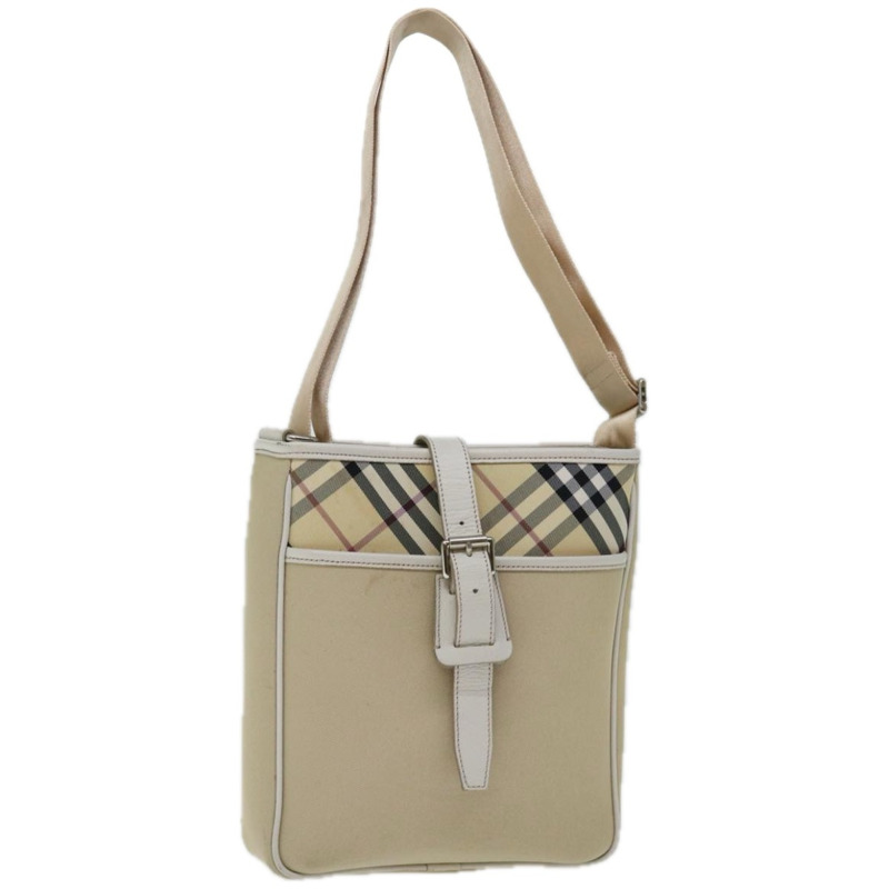 【日本直送】BURBERRY Nova 格紋肩背包 帆布 米色 正品 67083-0
