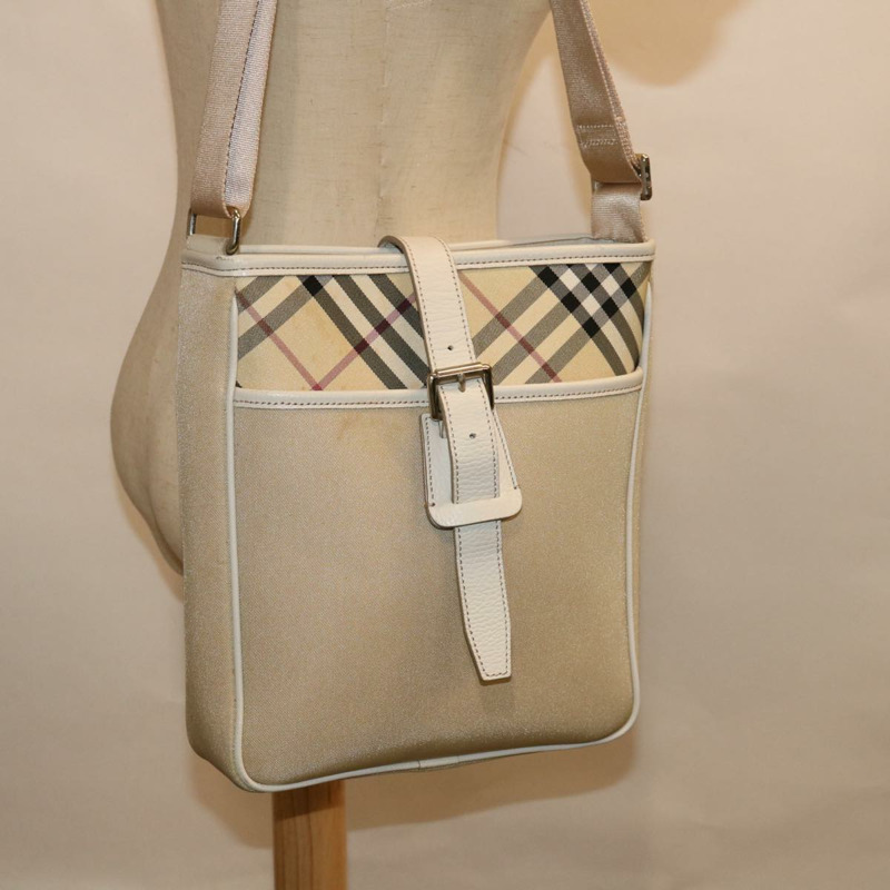【日本直送】BURBERRY Nova 格紋肩背包 帆布 米色 正品 67083-24