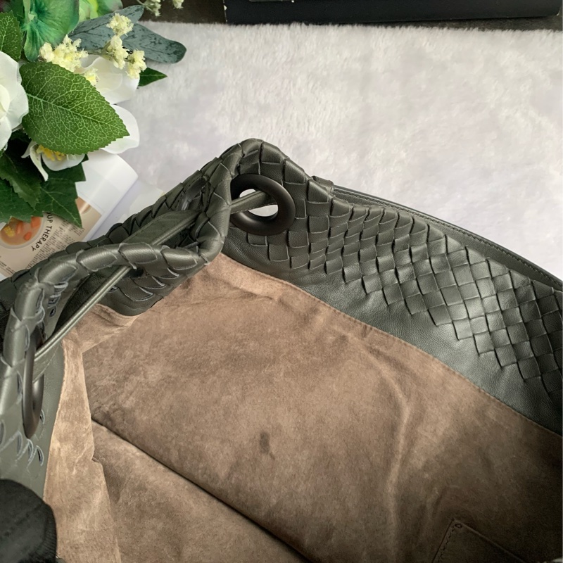 Bottega Veneta 經典編織小羊皮手提/肩背托特包(深灰色)-7