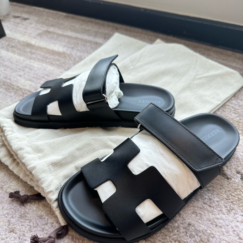 愛馬仕hermes黑色二舅鞋-0