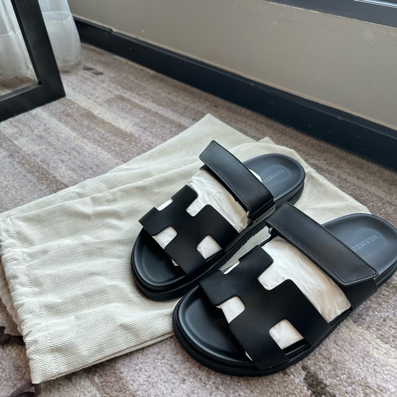 愛馬仕hermes黑色二舅鞋-1