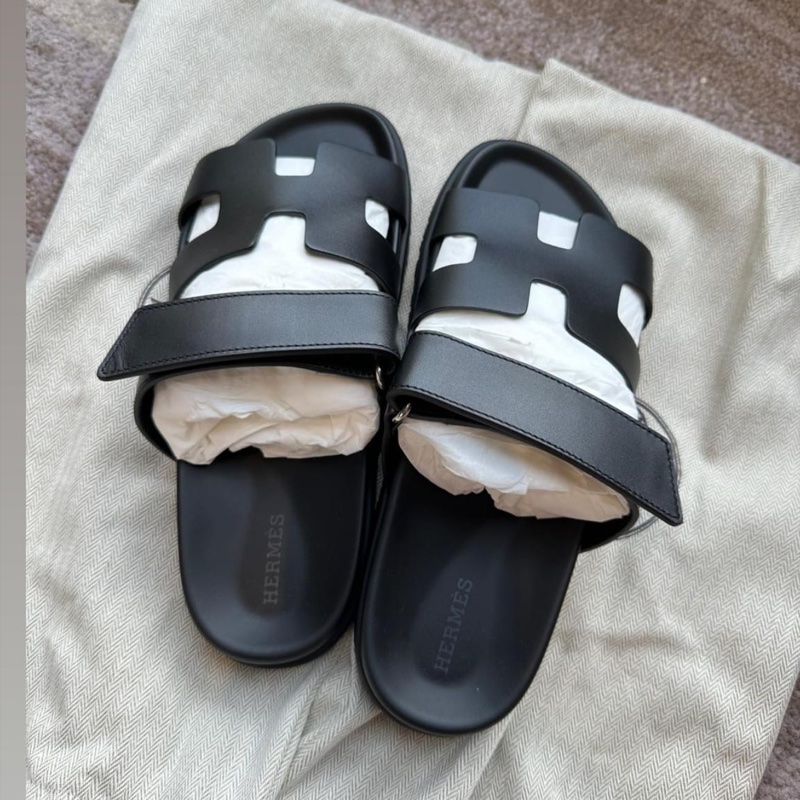 愛馬仕hermes黑色二舅鞋-2