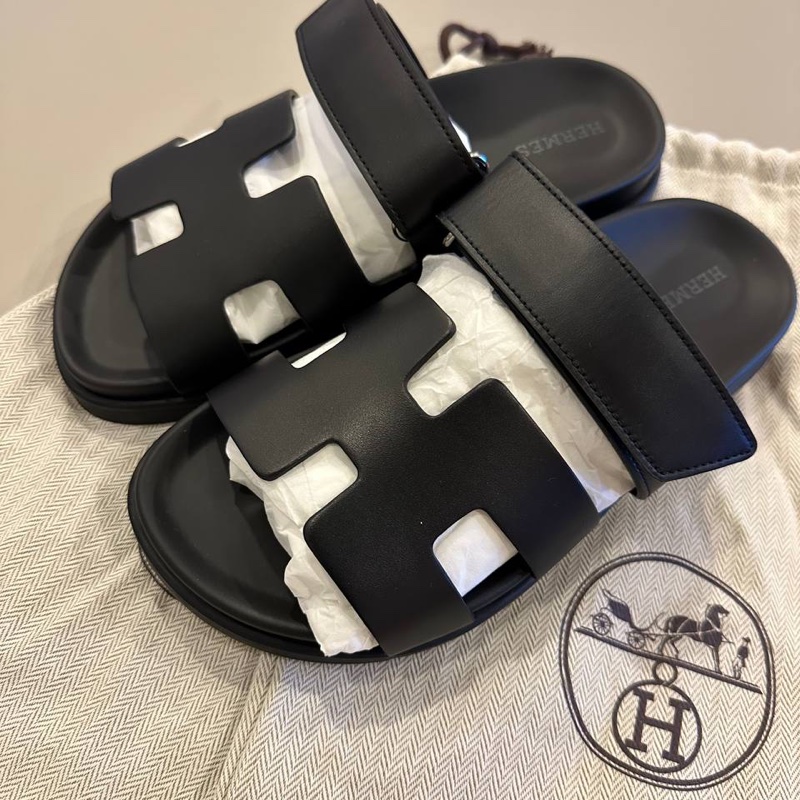 愛馬仕hermes黑色二舅鞋-4