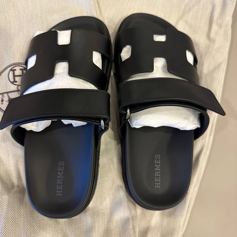 愛馬仕hermes黑色二舅鞋-5