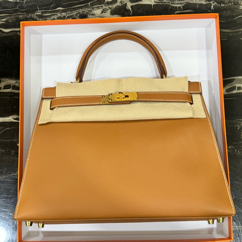 愛馬仕 Hermés Kelly 28金棕Epsom外縫/金釦/ B刻-6