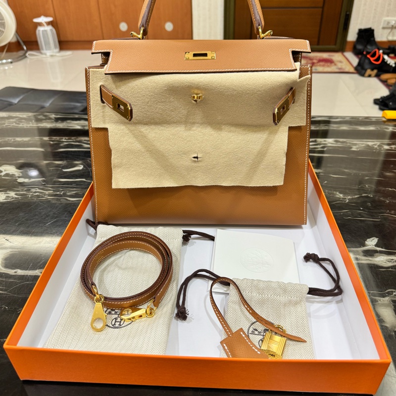愛馬仕 Hermés Kelly 28金棕Epsom外縫/金釦/ B刻-16