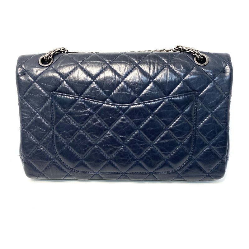 △ Chanel 香奈兒 2.55 Jumbo Navy Aged Calfskin Ruthenium-Finish Metal Chain Flap Bag 2.55特大號深藍色舊化小牛皮鍍釕金屬鏈條肩背袋 A37590 - 247007323-2