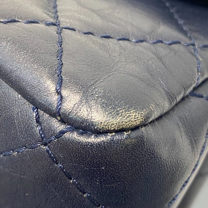 △ Chanel 香奈兒 2.55 Jumbo Navy Aged Calfskin Ruthenium-Finish Metal Chain Flap Bag 2.55特大號深藍色舊化小牛皮鍍釕金屬鏈條肩背袋 A37590 - 247007323-7