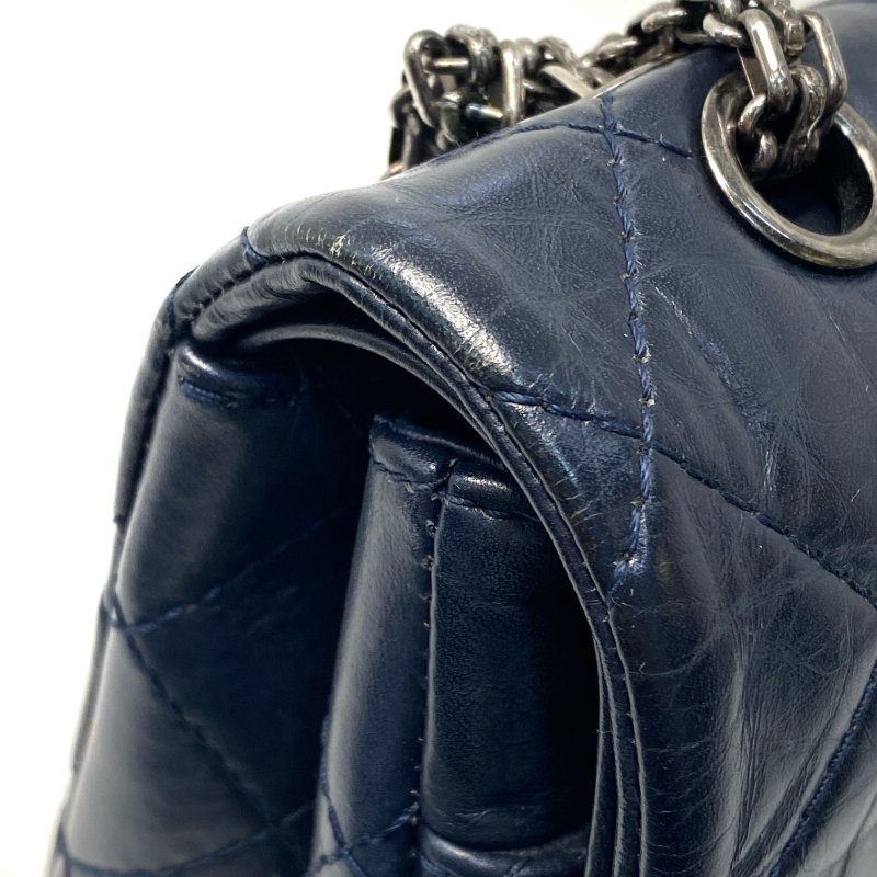 △ Chanel 香奈兒 2.55 Jumbo Navy Aged Calfskin Ruthenium-Finish Metal Chain Flap Bag 2.55特大號深藍色舊化小牛皮鍍釕金屬鏈條肩背袋 A37590 - 247007323-10