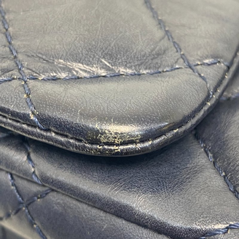 △ Chanel 香奈兒 2.55 Jumbo Navy Aged Calfskin Ruthenium-Finish Metal Chain Flap Bag 2.55特大號深藍色舊化小牛皮鍍釕金屬鏈條肩背袋 A37590 - 247007323-13