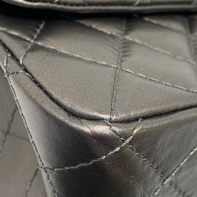 △ Chanel 香奈兒 2.55 Metallic Dark Grey Aged Calfskin Silver-tone Metal Chain Flap Bag 2.55金屬深灰色舊化牛皮銀色金屬鏈條肩揹袋 A37587 - 247007761-7