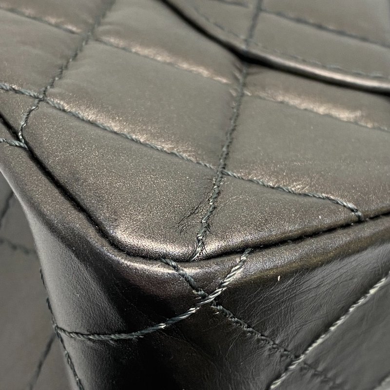 △ Chanel 香奈兒 2.55 Metallic Dark Grey Aged Calfskin Silver-tone Metal Chain Flap Bag 2.55金屬深灰色舊化牛皮銀色金屬鏈條肩揹袋 A37587 - 247007761-9