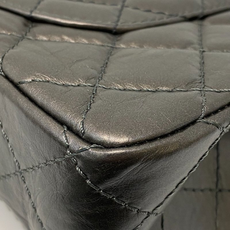 △ Chanel 香奈兒 2.55 Metallic Dark Grey Aged Calfskin Silver-tone Metal Chain Flap Bag 2.55金屬深灰色舊化牛皮銀色金屬鏈條肩揹袋 A37587 - 247007761-10