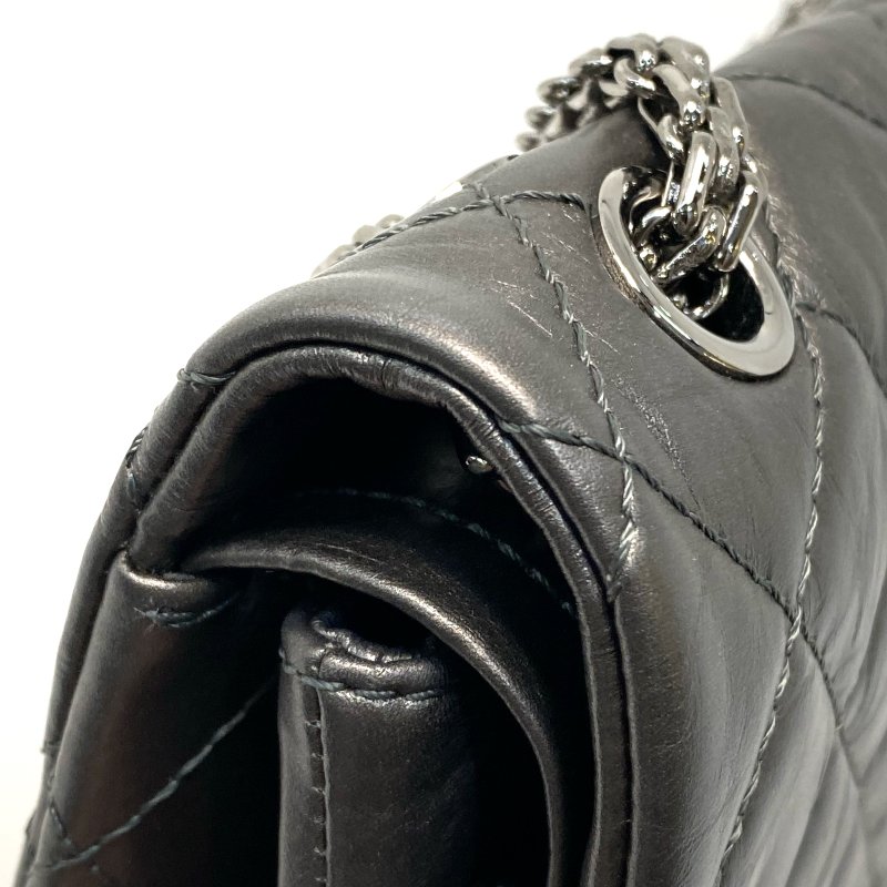 △ Chanel 香奈兒 2.55 Metallic Dark Grey Aged Calfskin Silver-tone Metal Chain Flap Bag 2.55金屬深灰色舊化牛皮銀色金屬鏈條肩揹袋 A37587 - 247007761-12