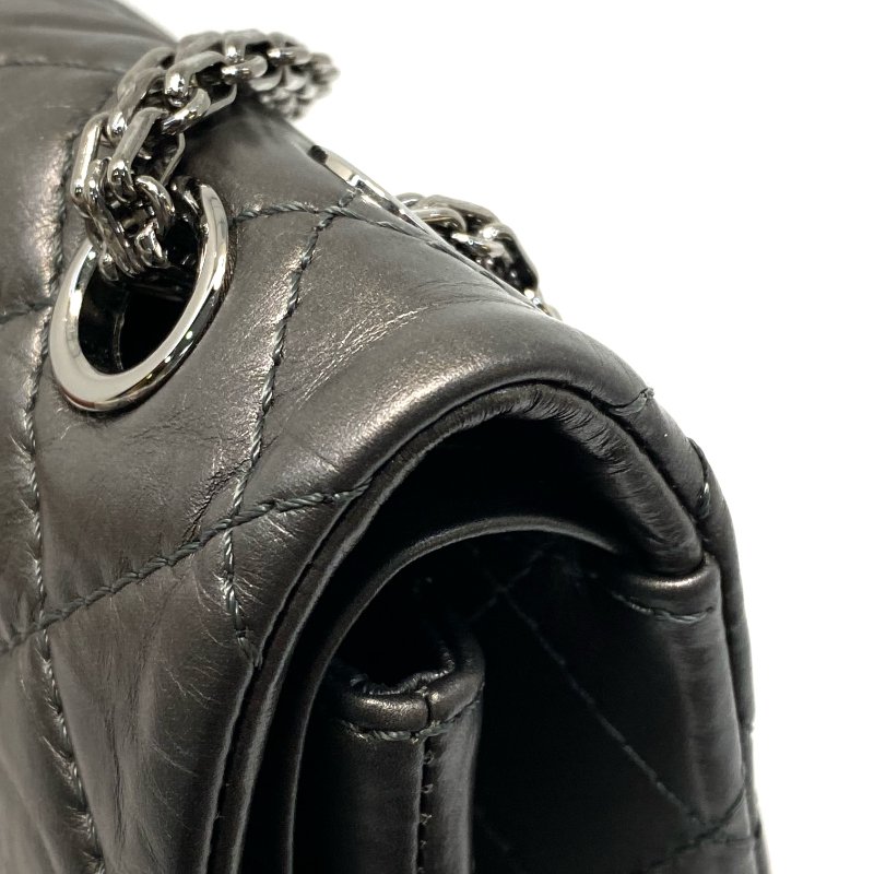 △ Chanel 香奈兒 2.55 Metallic Dark Grey Aged Calfskin Silver-tone Metal Chain Flap Bag 2.55金屬深灰色舊化牛皮銀色金屬鏈條肩揹袋 A37587 - 247007761-13