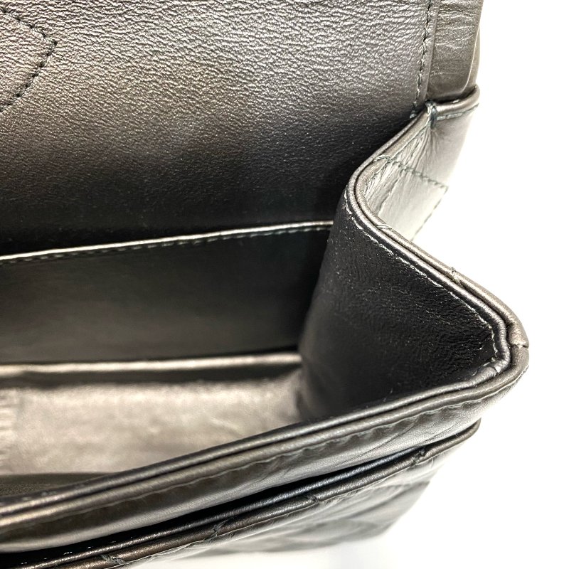 △ Chanel 香奈兒 2.55 Metallic Dark Grey Aged Calfskin Silver-tone Metal Chain Flap Bag 2.55金屬深灰色舊化牛皮銀色金屬鏈條肩揹袋 A37587 - 247007761-19