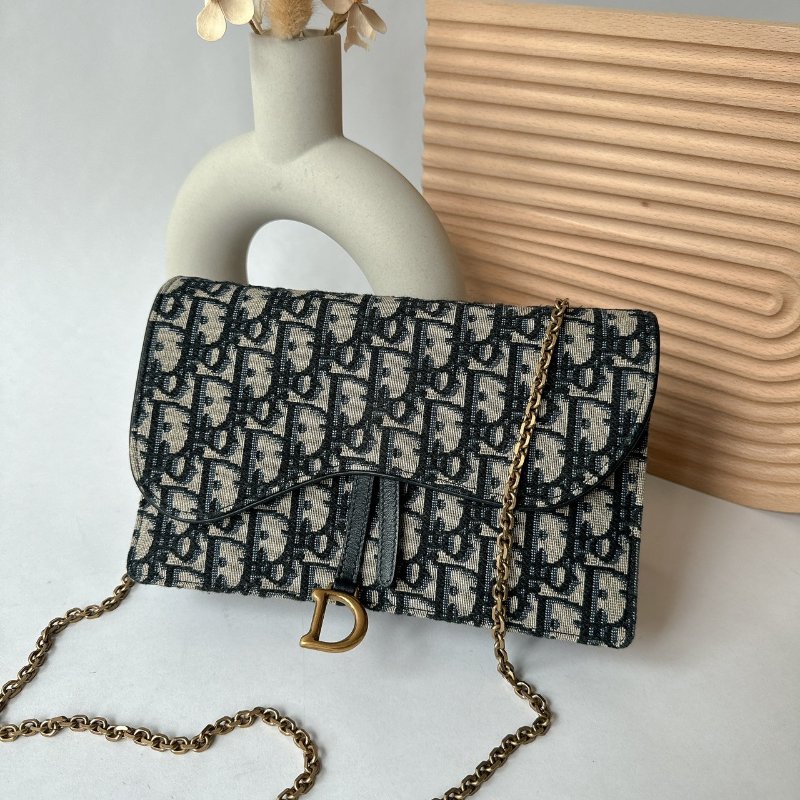 Dior Saddle Oblique 緹花WOC 鏈包 / 手拿包-0