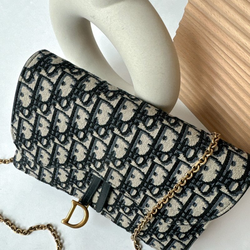 Dior Saddle Oblique 緹花WOC 鏈包 / 手拿包-5