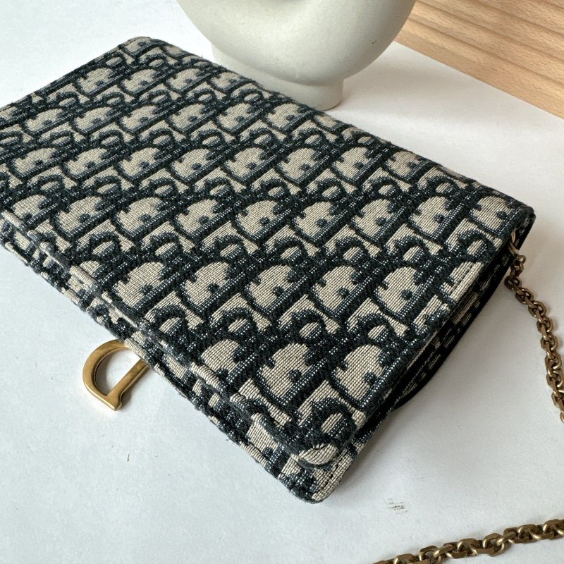 Dior Saddle Oblique 緹花WOC 鏈包 / 手拿包-7