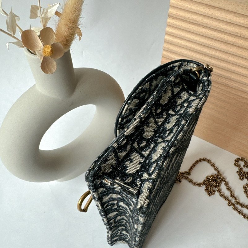 Dior Saddle Oblique 緹花WOC 鏈包 / 手拿包-10