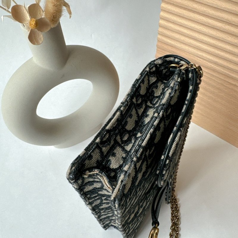 Dior Saddle Oblique 緹花WOC 鏈包 / 手拿包-11