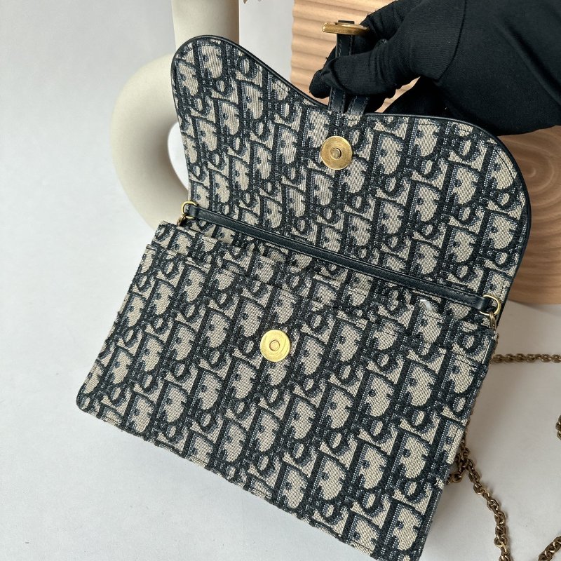Dior Saddle Oblique 緹花WOC 鏈包 / 手拿包-12