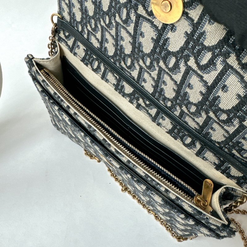 Dior Saddle Oblique 緹花WOC 鏈包 / 手拿包-13