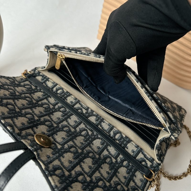 Dior Saddle Oblique 緹花WOC 鏈包 / 手拿包-15