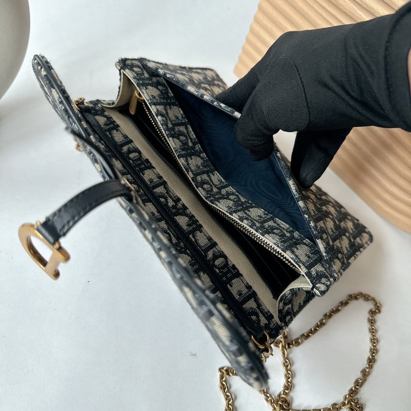 Dior Saddle Oblique 緹花WOC 鏈包 / 手拿包-16