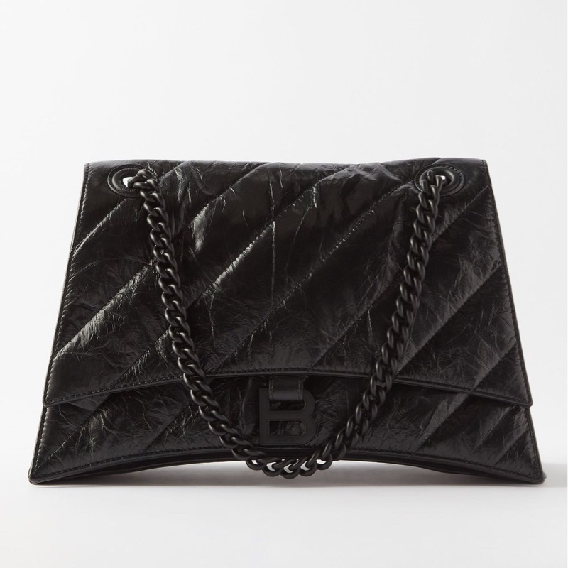 已售出 ✖️ 「專櫃五折出售中」Balenciaga crush medium 全黑款❤️稀有釋出！（全配！買就送訂製內膽包）-0
