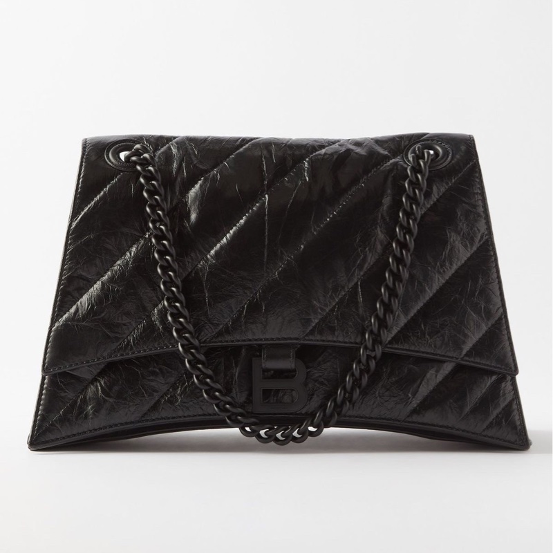 已售出 ✖️ 「專櫃五折出售中」Balenciaga crush medium 全黑款❤️稀有釋出！（全配！買就送訂製內膽包）-7