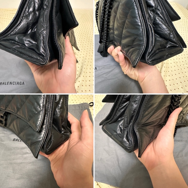 已售出 ✖️ 「專櫃五折出售中」Balenciaga crush medium 全黑款❤️稀有釋出！（全配！買就送訂製內膽包）-9