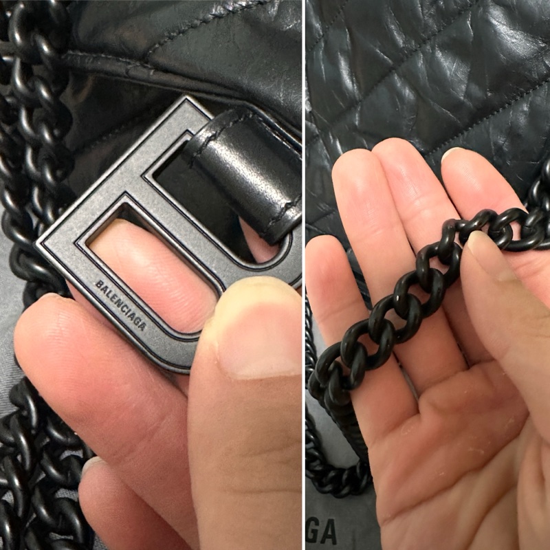 已售出 ✖️ 「專櫃五折出售中」Balenciaga crush medium 全黑款❤️稀有釋出！（全配！買就送訂製內膽包）-11